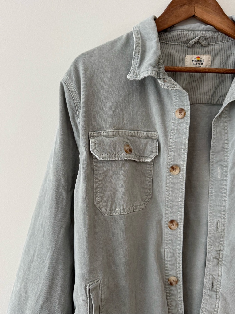 MARINE LAYER Oversized Shacket in Slate M - Picture 2 of 10
